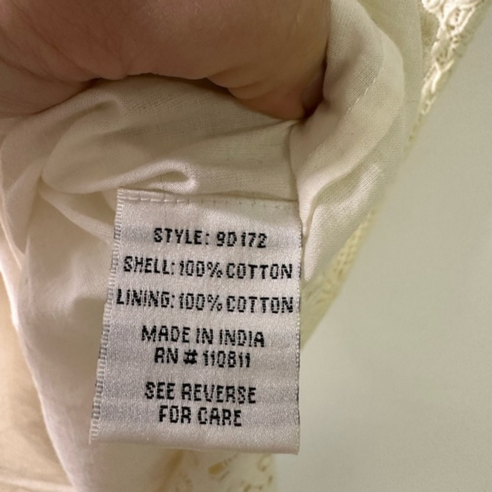 Yoana Baraschi Crochet Off White Cream Lined Sleeveless Dress sz 4 - Picture 8 of 12
